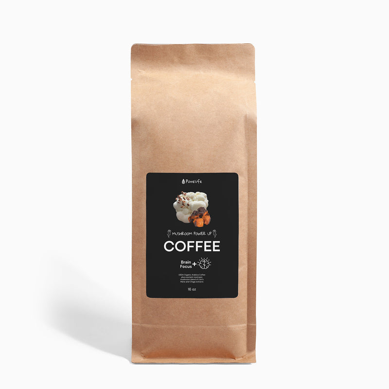 Mushroom Power UP Coffee | Brain + Focus - Lion’s Mane & Chaga 16oz